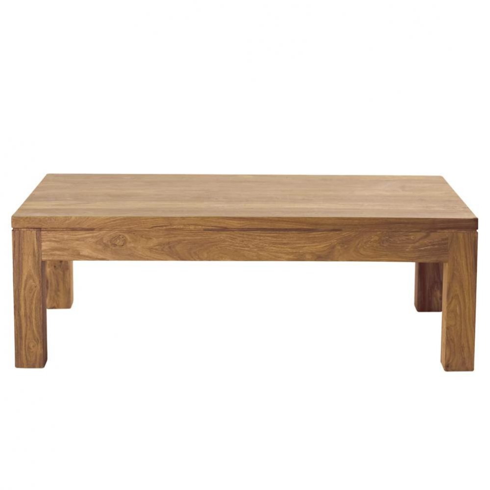 Table basse en bois de sheesham massif et fer forgé l 120 cm
