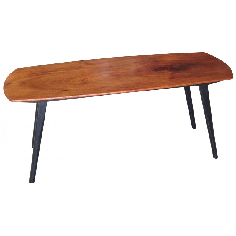 Table basse carrée bois noire