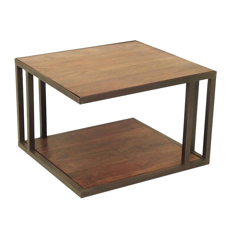 Table basse en fer forge bois