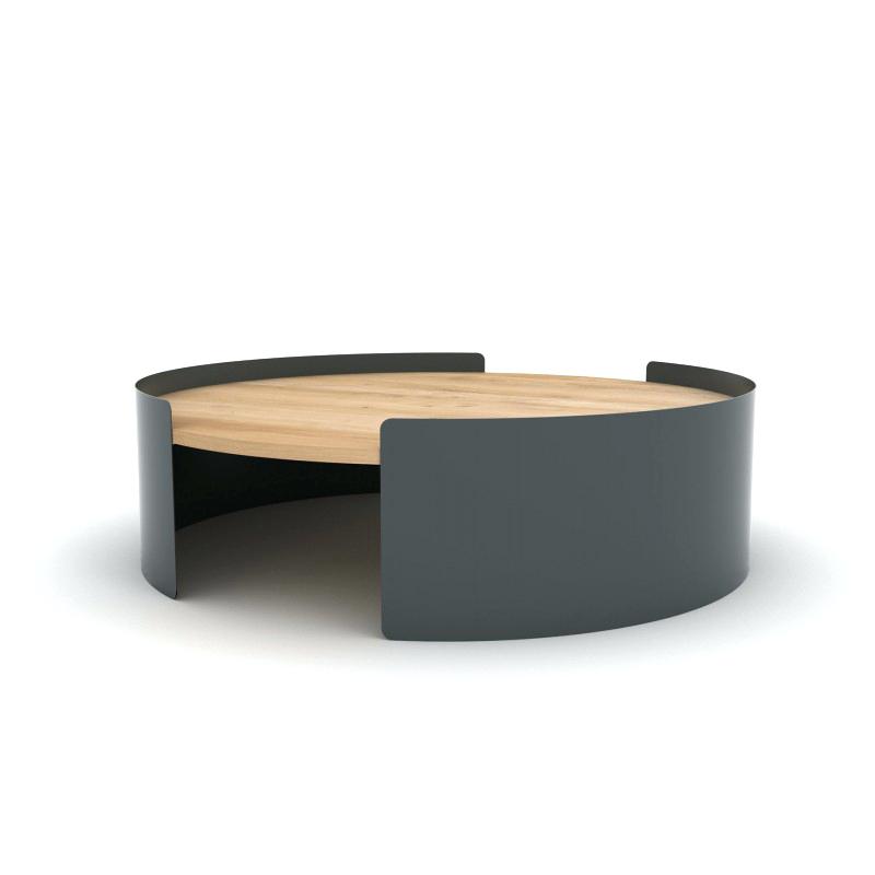 Table basse noire design bois