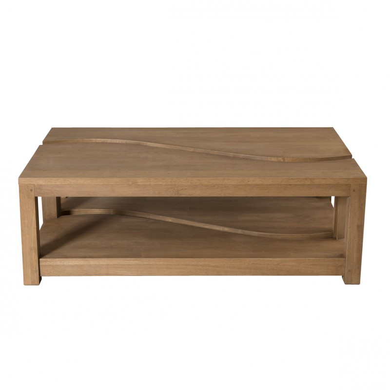 Table basse bois brut rectangulaire
