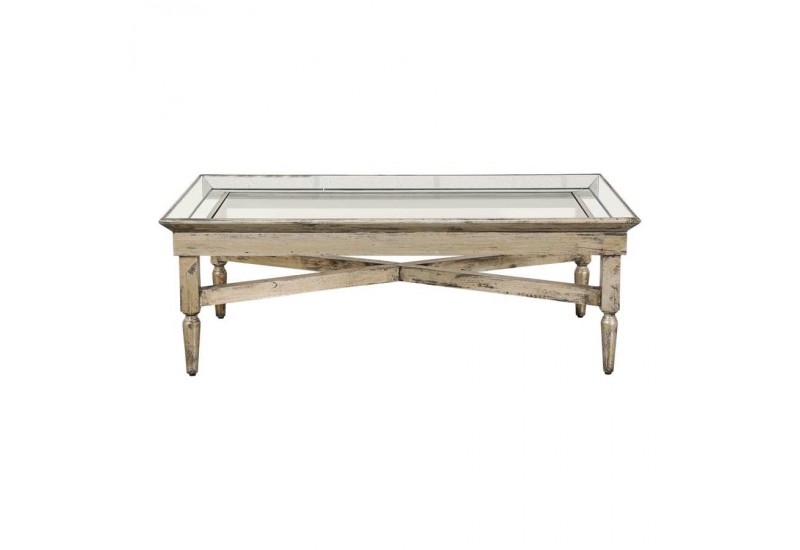 Table basse rectangulaire bois vieilli