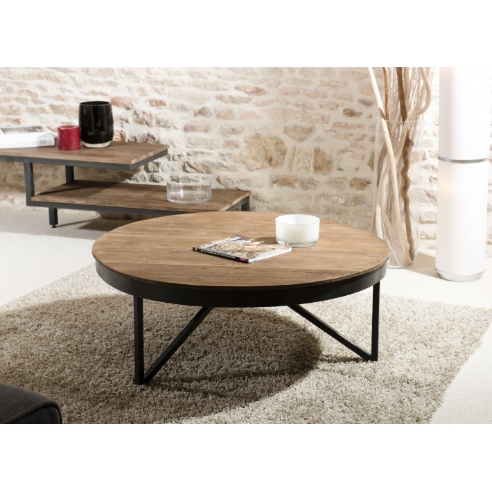 Table basse bois anthracite