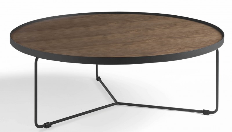 Table basse ronde bois acier