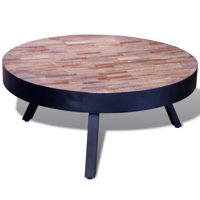 Table en bois basse ronde
