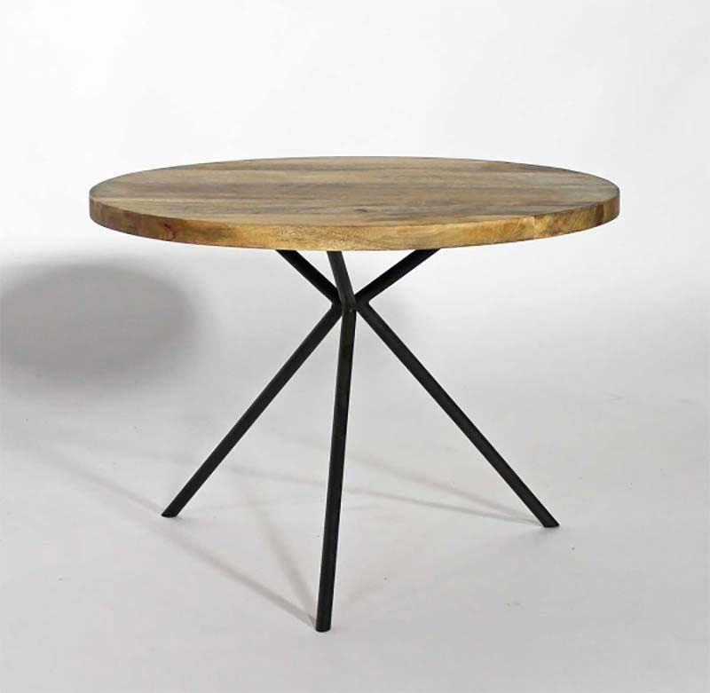 Table basse ronde bois avec vitre