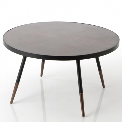 Table basse bois foncé ronde
