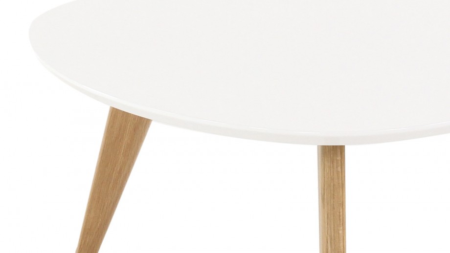 Table basse blanc laqué scandinave