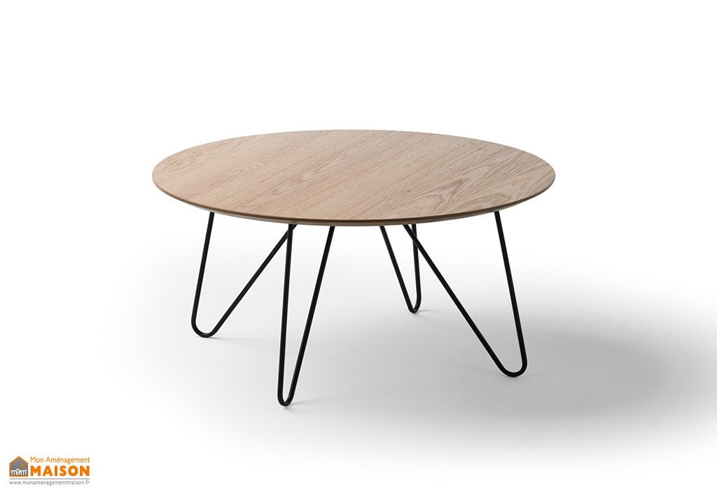 Table basse ronde en bois design