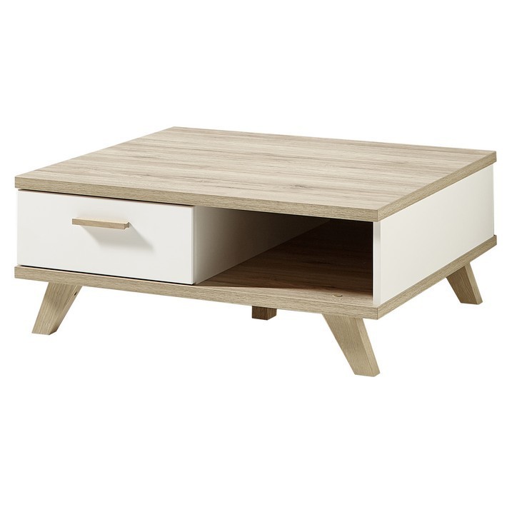 Table basse scandinave carree blanche