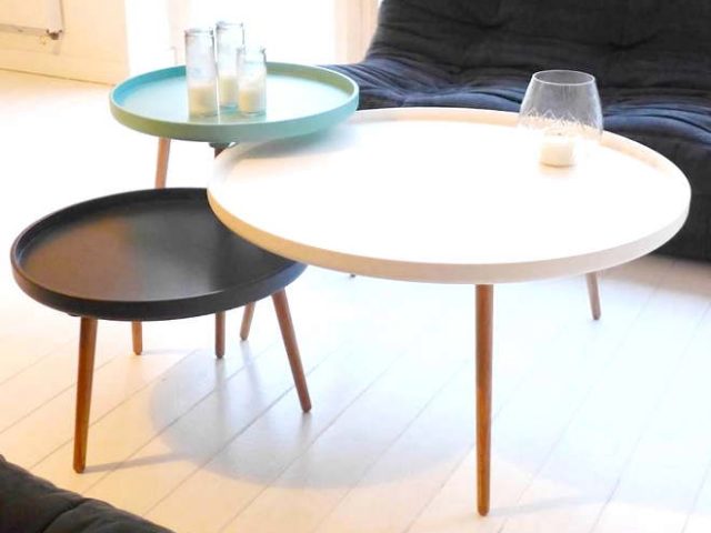 Table basse de salon blanche scandinave - pristina