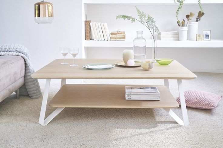 Table basse vintage scandinave blanc