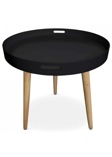 Table ronde basse noire scandinave