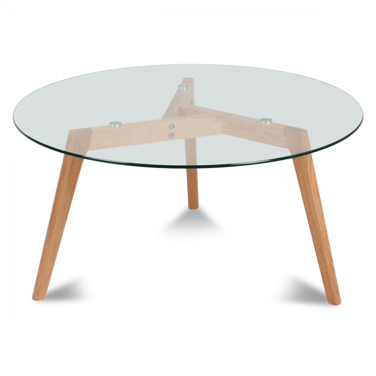 Table basse scandinave bois metal ronde