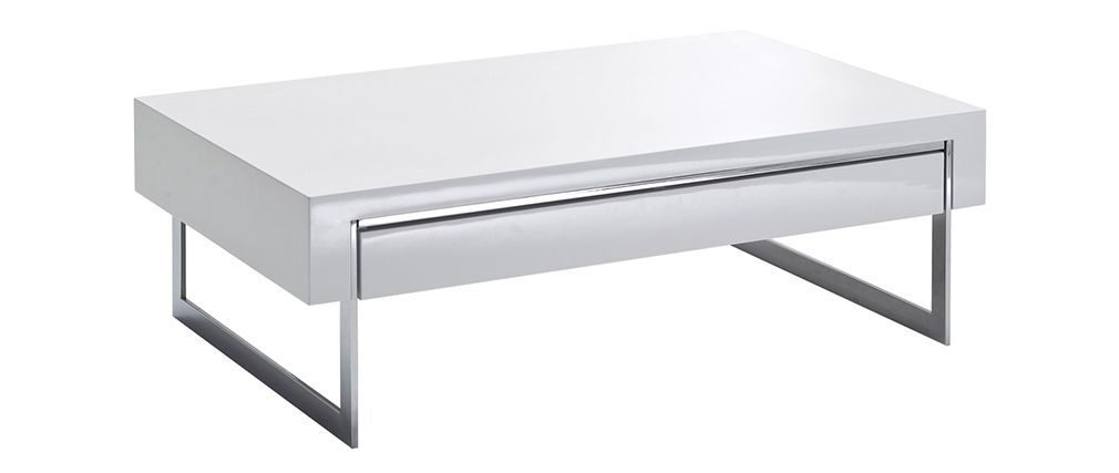 Table basse bois metal chrome